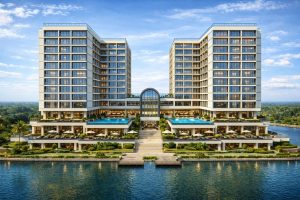 Modern architectural design and structural engineering blueprint