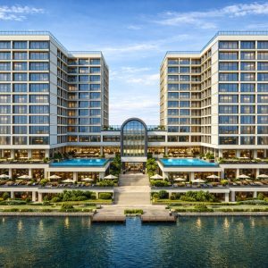 Modern architectural design and structural engineering blueprint