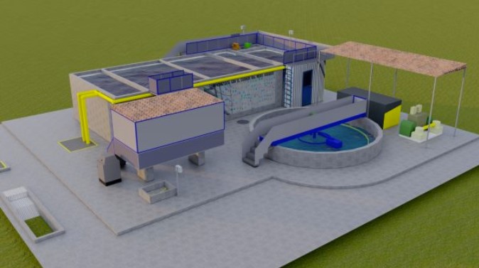 3D architectural rendering of an advanced Effluent Treatment Plant (ETP) designed by Brothers Engineering BD, showcasing industrial wastewater processing tanks and filtration systems.