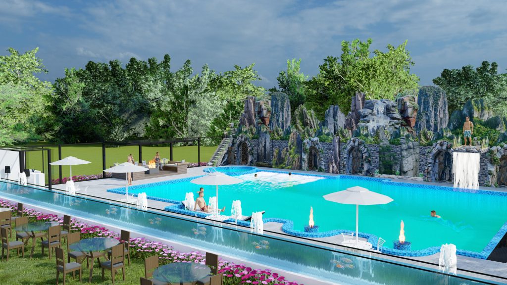 Modern 3D swimming pool design and filtration system by Brothers Engineering BD in Bangladesh.